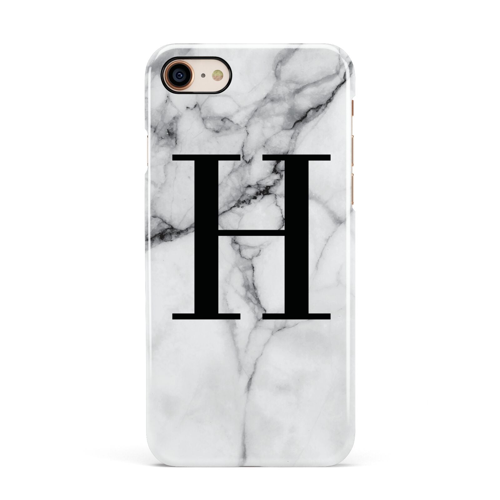 Personalised Monogram Marble Initial Apple iPhone 7 8 3D Snap Case