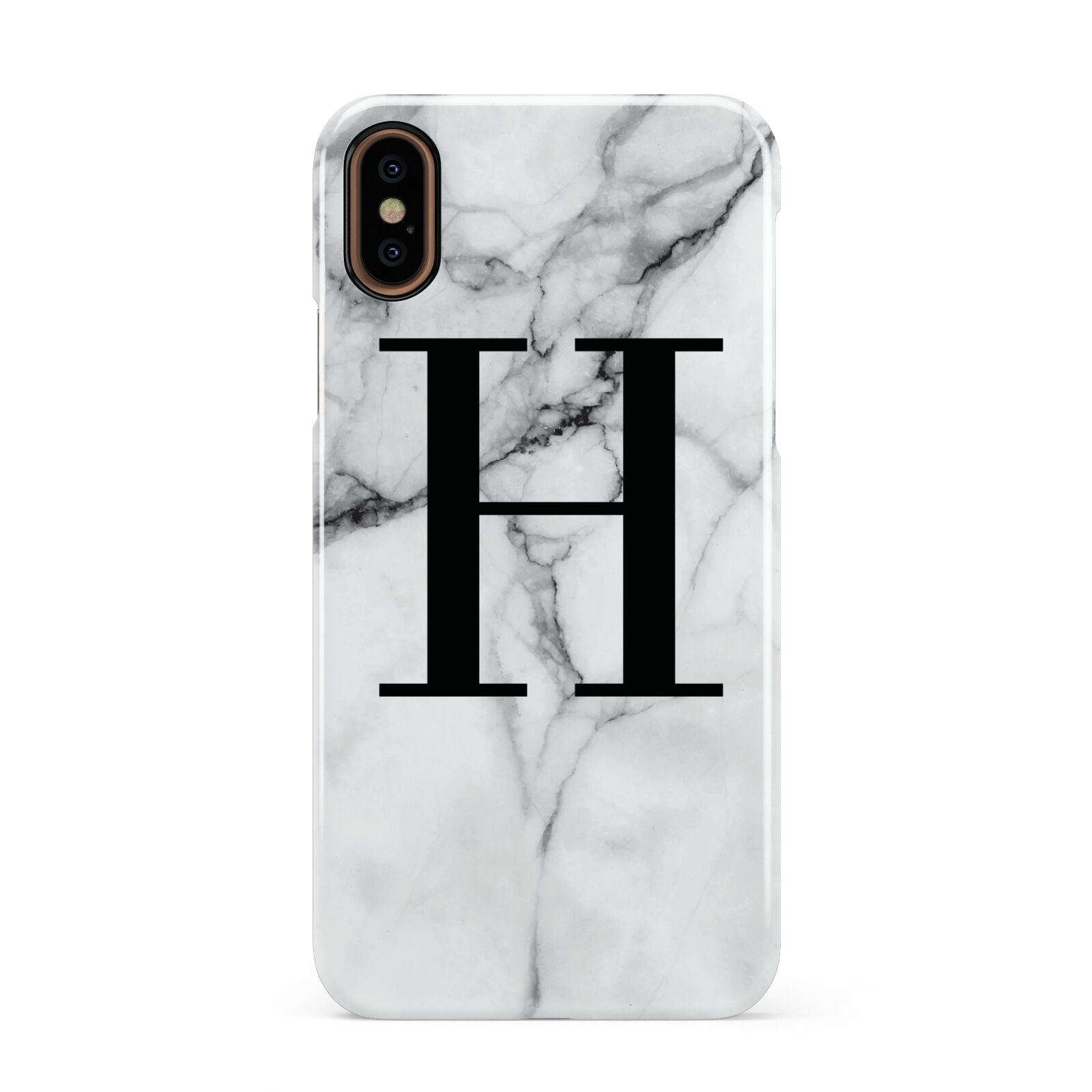 Personalised Monogram Marble Initial Apple iPhone XS 3D Snap Case