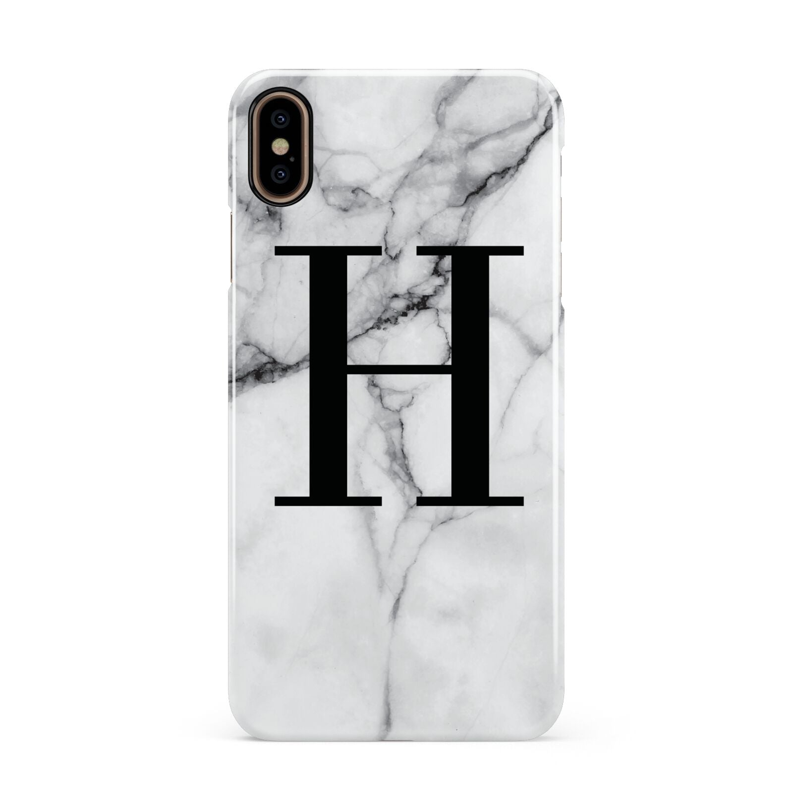 Personalised Monogram Marble Initial Apple iPhone Xs Max 3D Snap Case