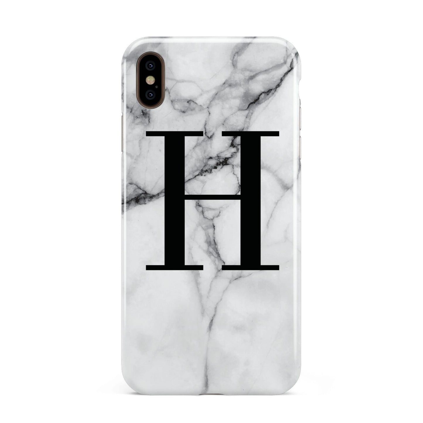 Personalised Monogram Marble Initial Apple iPhone Xs Max 3D Tough Case