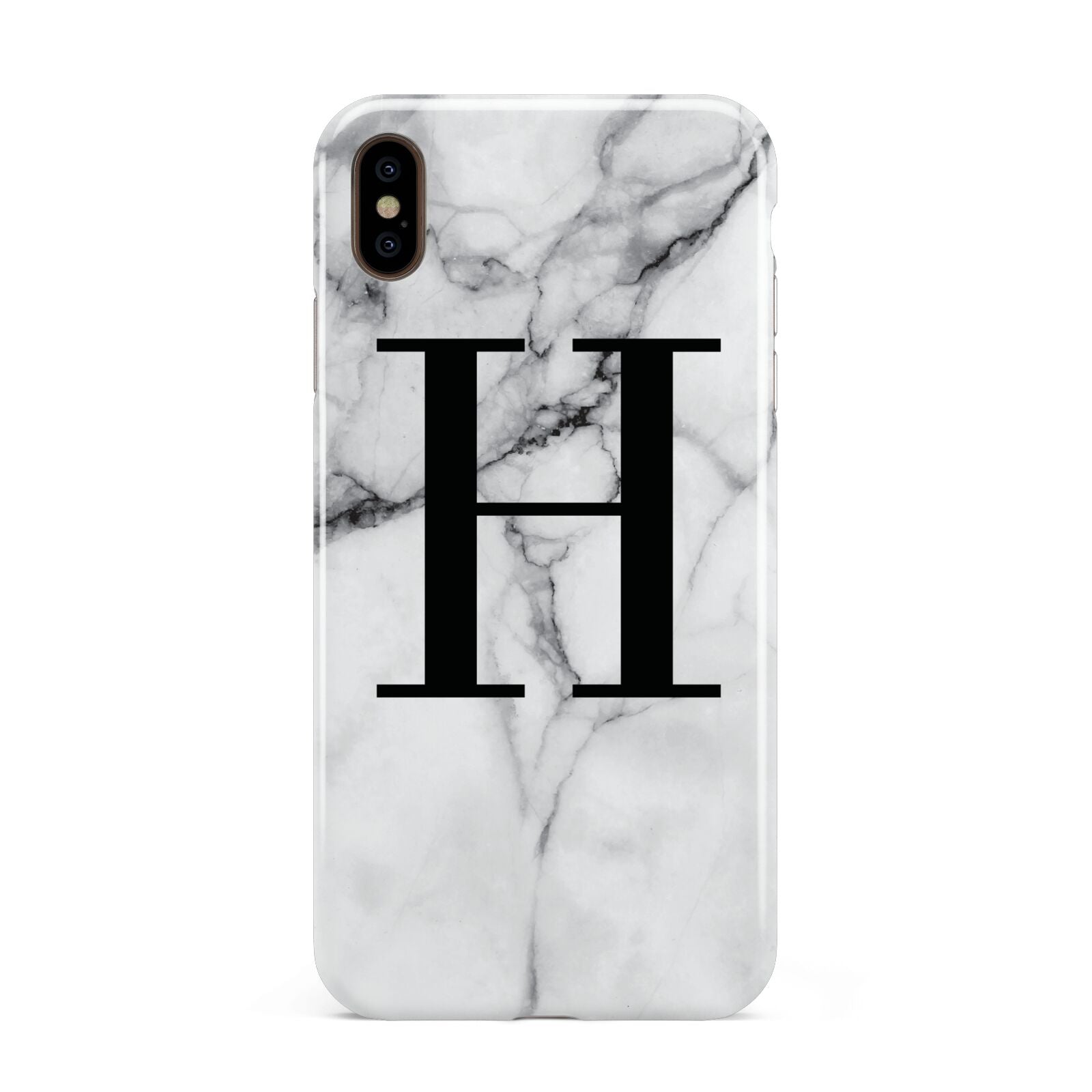 Personalised Monogram Marble Initial Apple iPhone Xs Max 3D Tough Case