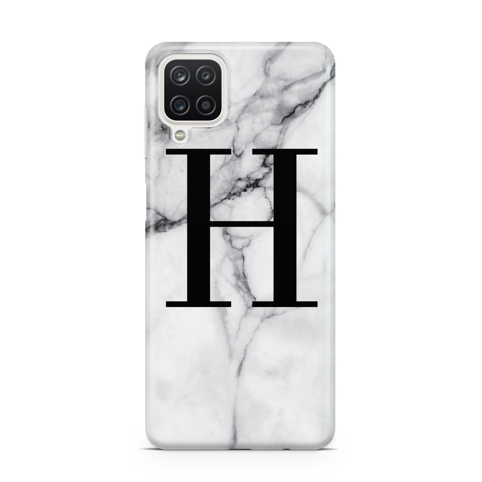 Personalised Monogram Marble Initial Samsung A12 Case