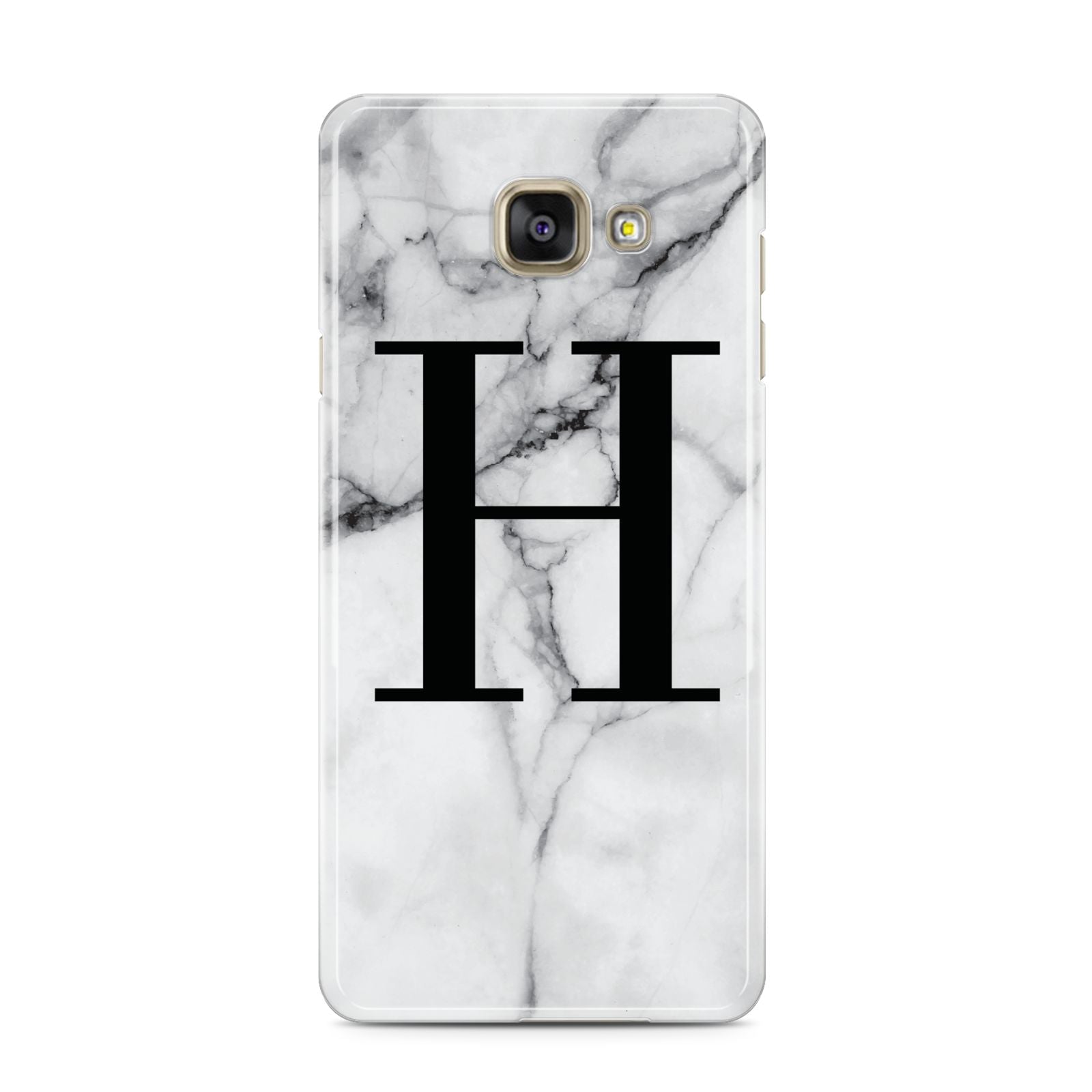 Personalised Monogram Marble Initial Samsung Galaxy A3 2016 Case on gold phone