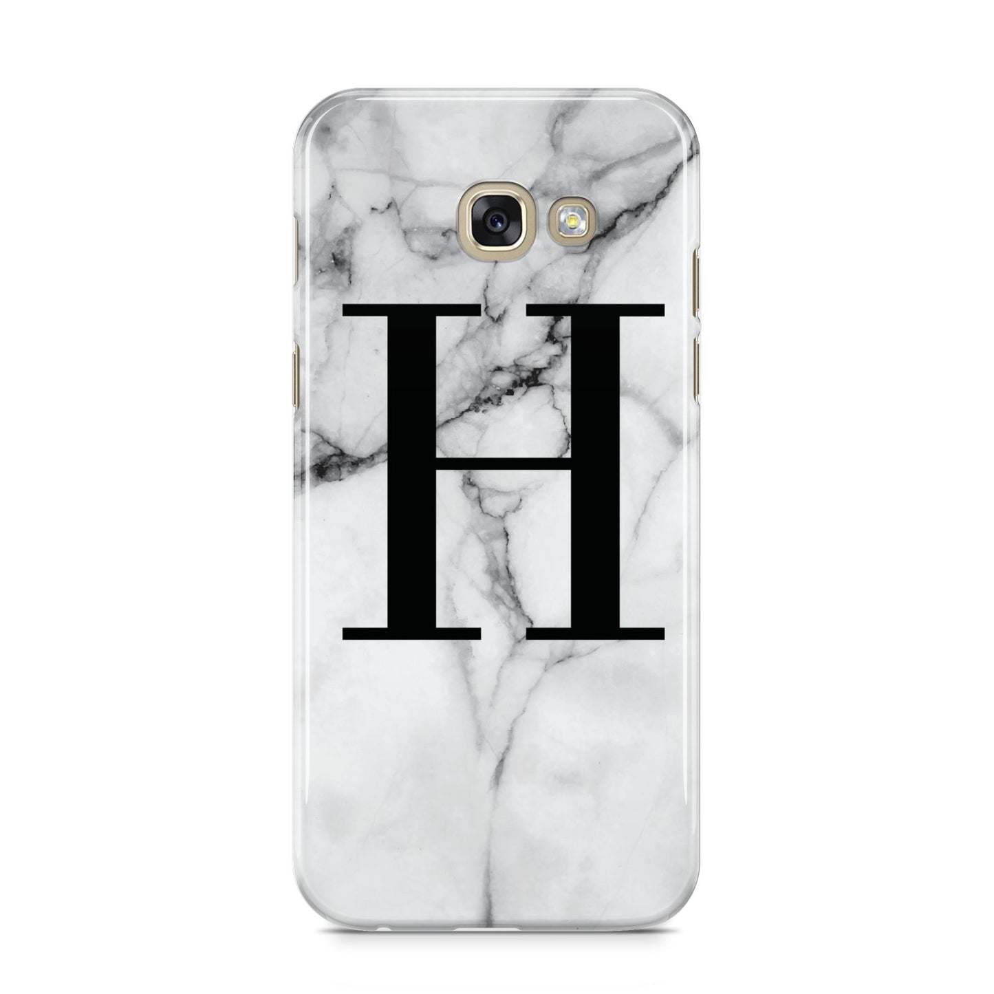 Personalised Monogram Marble Initial Samsung Galaxy A5 2017 Case on gold phone