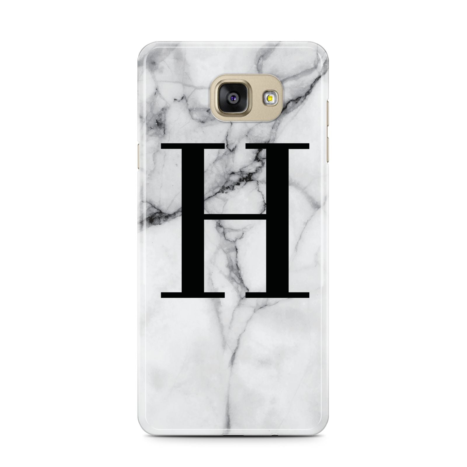 Personalised Monogram Marble Initial Samsung Galaxy A7 2016 Case on gold phone