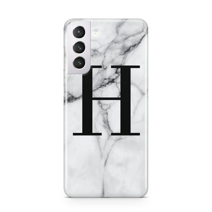 Personalised Monogram Marble Initial Samsung S21 Case