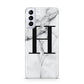 Personalised Monogram Marble Initial Samsung S21 Plus Case