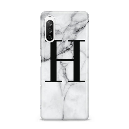 Personalised Monogram Marble Initial Sony Xperia 10 III Case