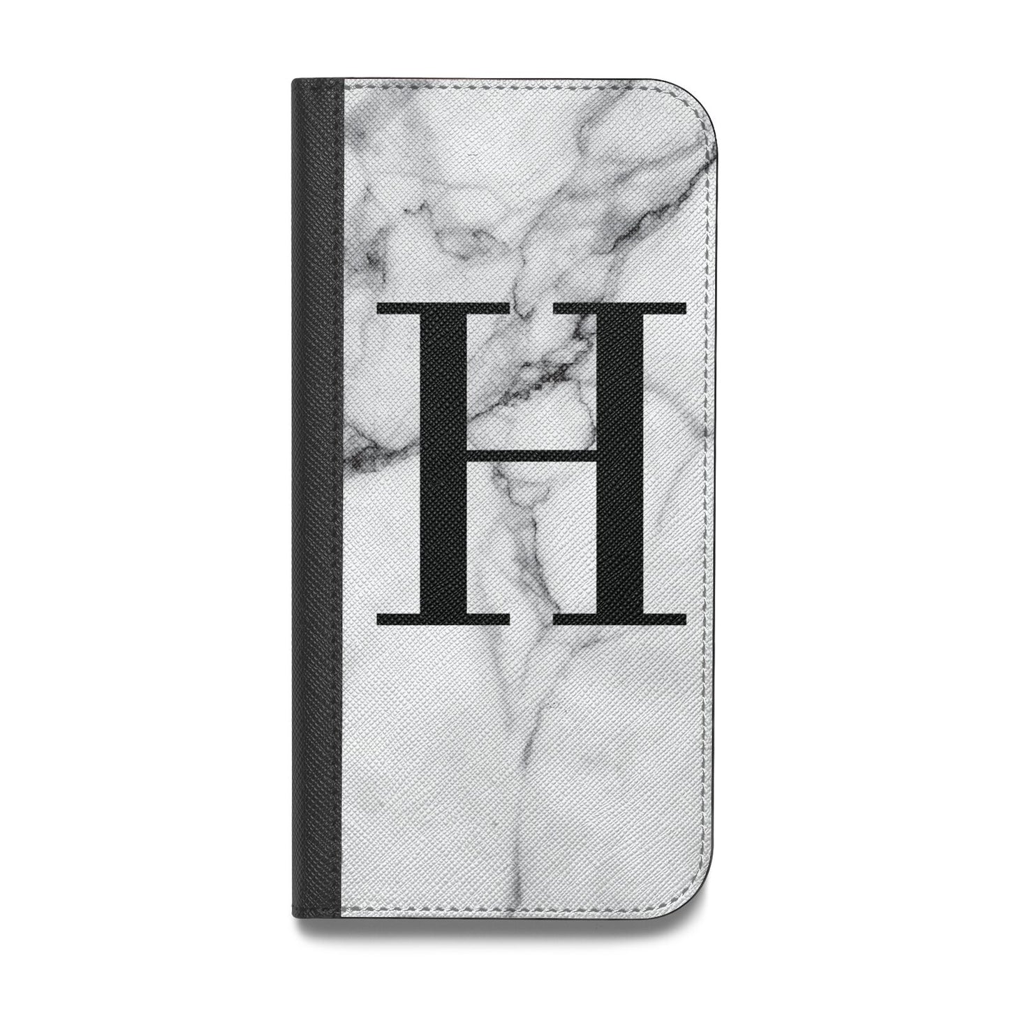 Personalised Monogram Marble Initial Vegan Leather Flip Samsung Case