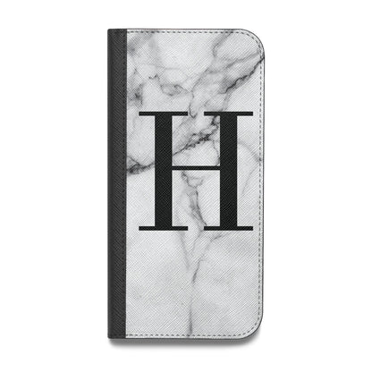 Personalised Monogram Marble Initial Vegan Leather Flip Samsung Case