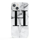 Personalised Monogram Marble Initial iPhone 13 Full Wrap 3D Snap Case