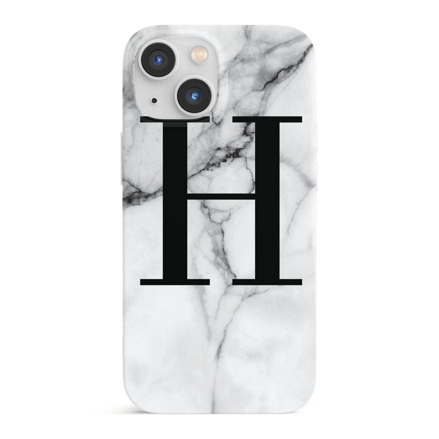 Personalised Monogram Marble Initial iPhone 13 Mini Full Wrap 3D Snap Case