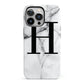 Personalised Monogram Marble Initial iPhone 13 Pro Full Wrap 3D Tough Case