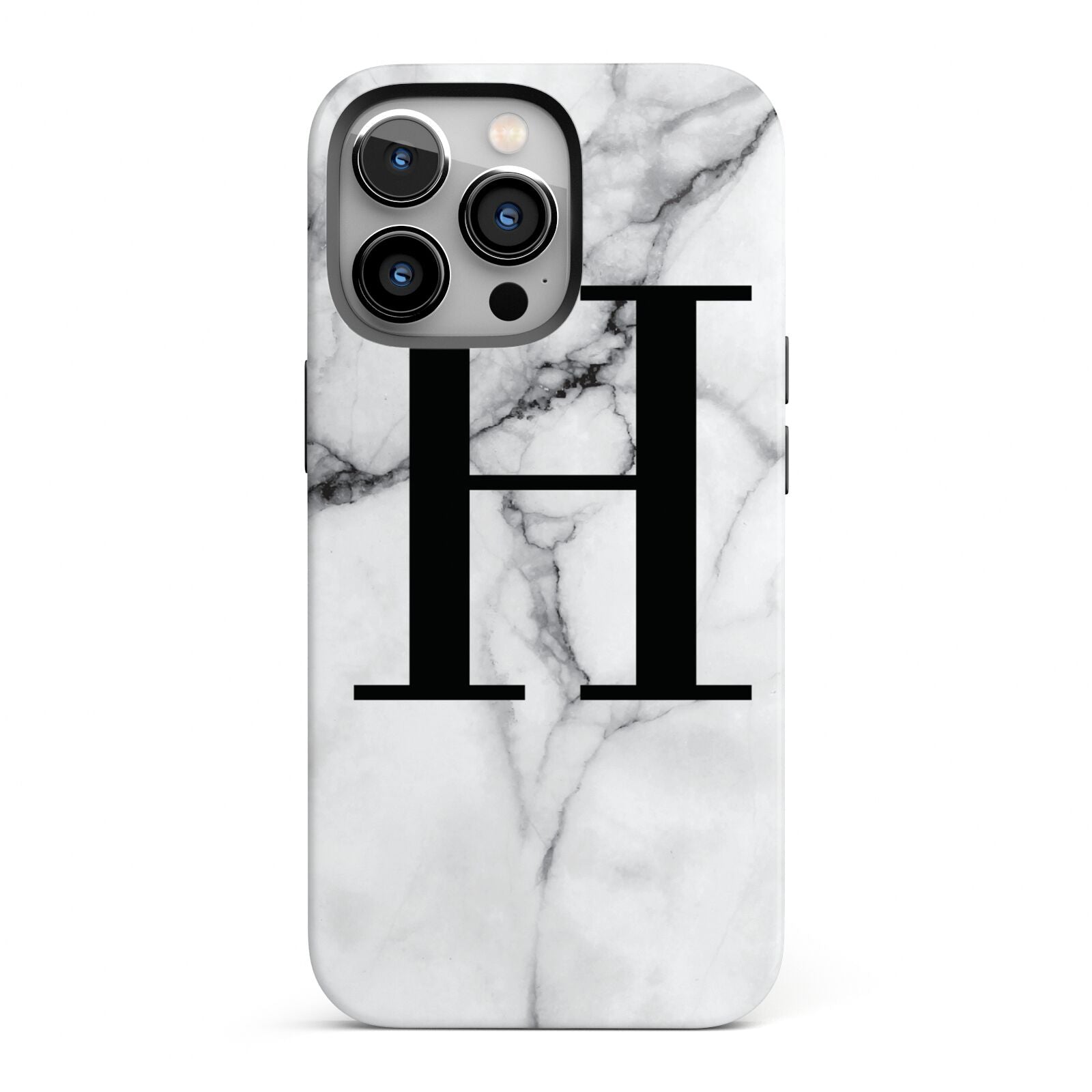 Personalised Monogram Marble Initial iPhone 13 Pro Full Wrap 3D Tough Case