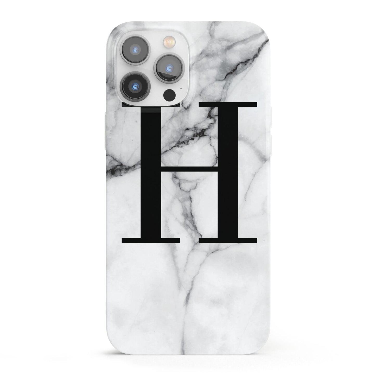 Personalised Monogram Marble Initial iPhone 13 Pro Max Full Wrap 3D Snap Case