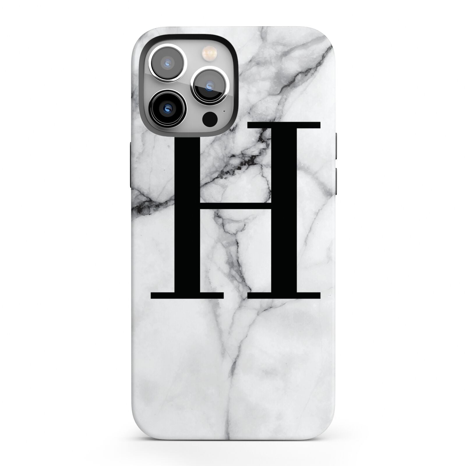 Personalised Monogram Marble Initial iPhone 13 Pro Max Full Wrap 3D Tough Case