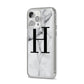 Personalised Monogram Marble Initial iPhone 14 Pro Max Clear Tough Case Silver Angled Image