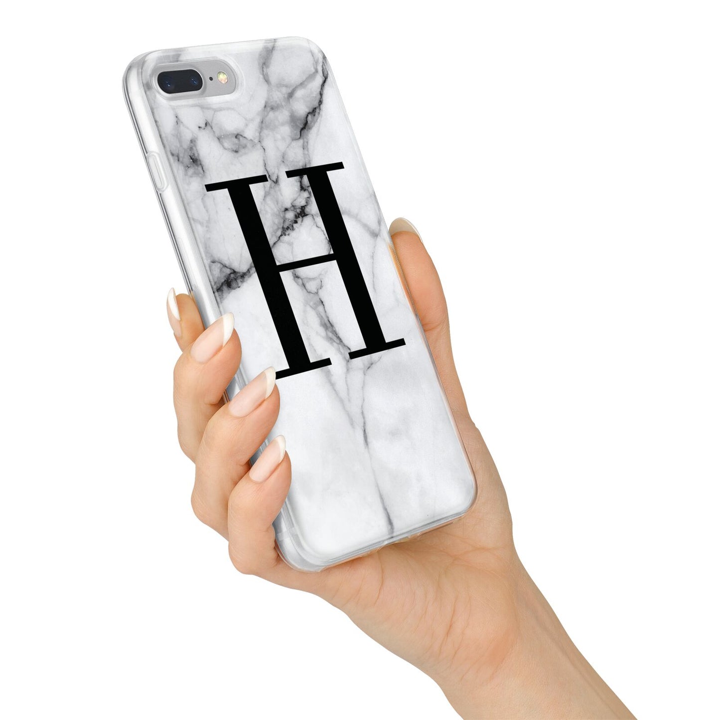 Personalised Monogram Marble Initial iPhone 7 Plus Bumper Case on Silver iPhone Alternative Image