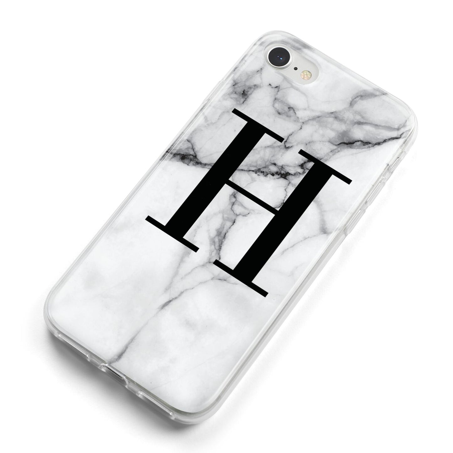 Personalised Monogram Marble Initial iPhone 8 Bumper Case on Silver iPhone Alternative Image