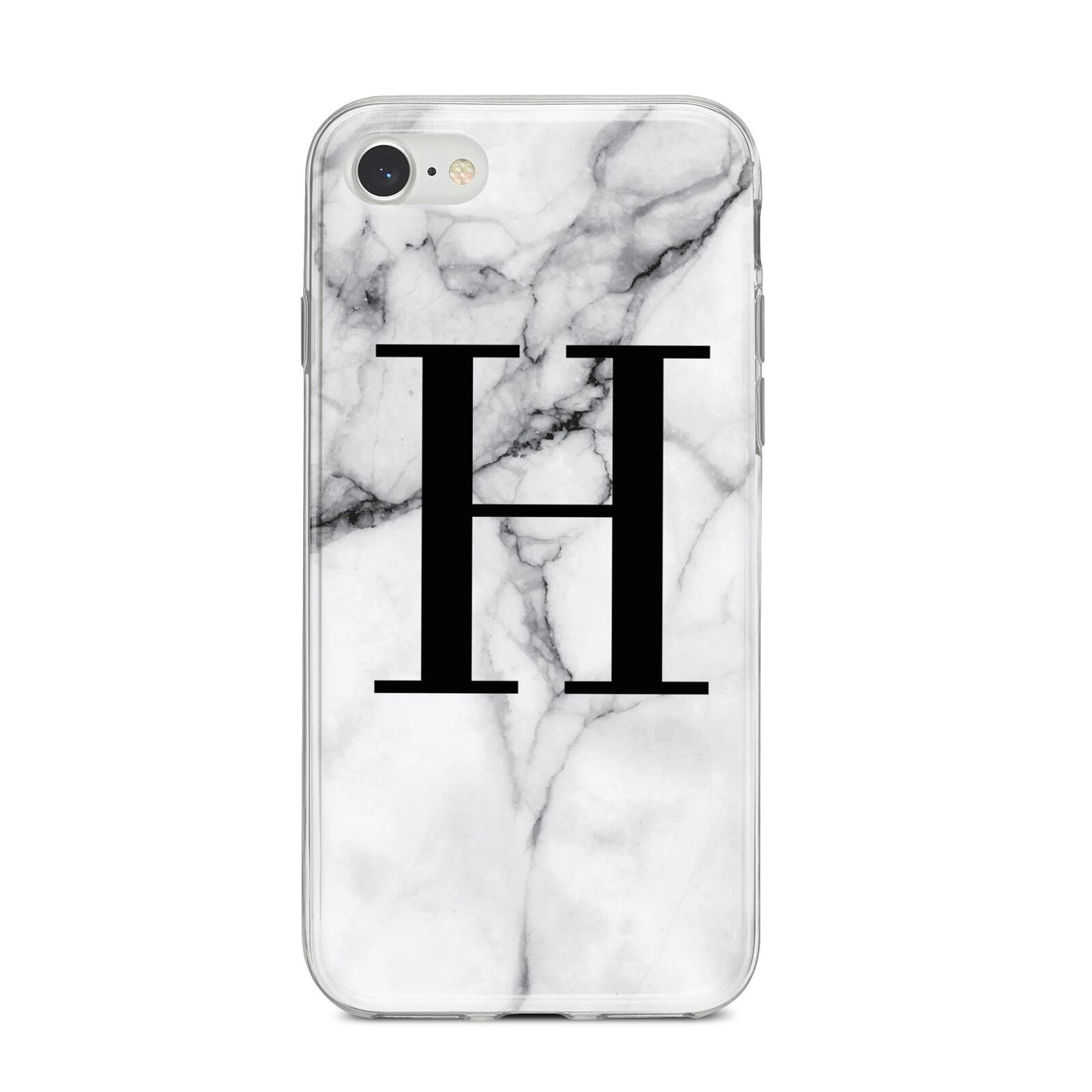 Personalised Monogram Marble Initial iPhone 8 Bumper Case on Silver iPhone