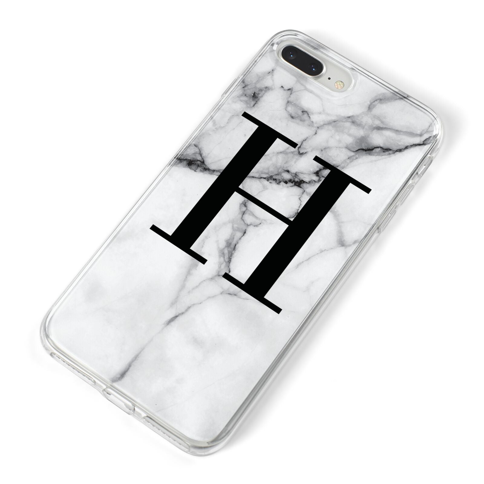 Personalised Monogram Marble Initial iPhone 8 Plus Bumper Case on Silver iPhone Alternative Image