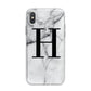 Personalised Monogram Marble Initial iPhone X Bumper Case on Silver iPhone Alternative Image 1