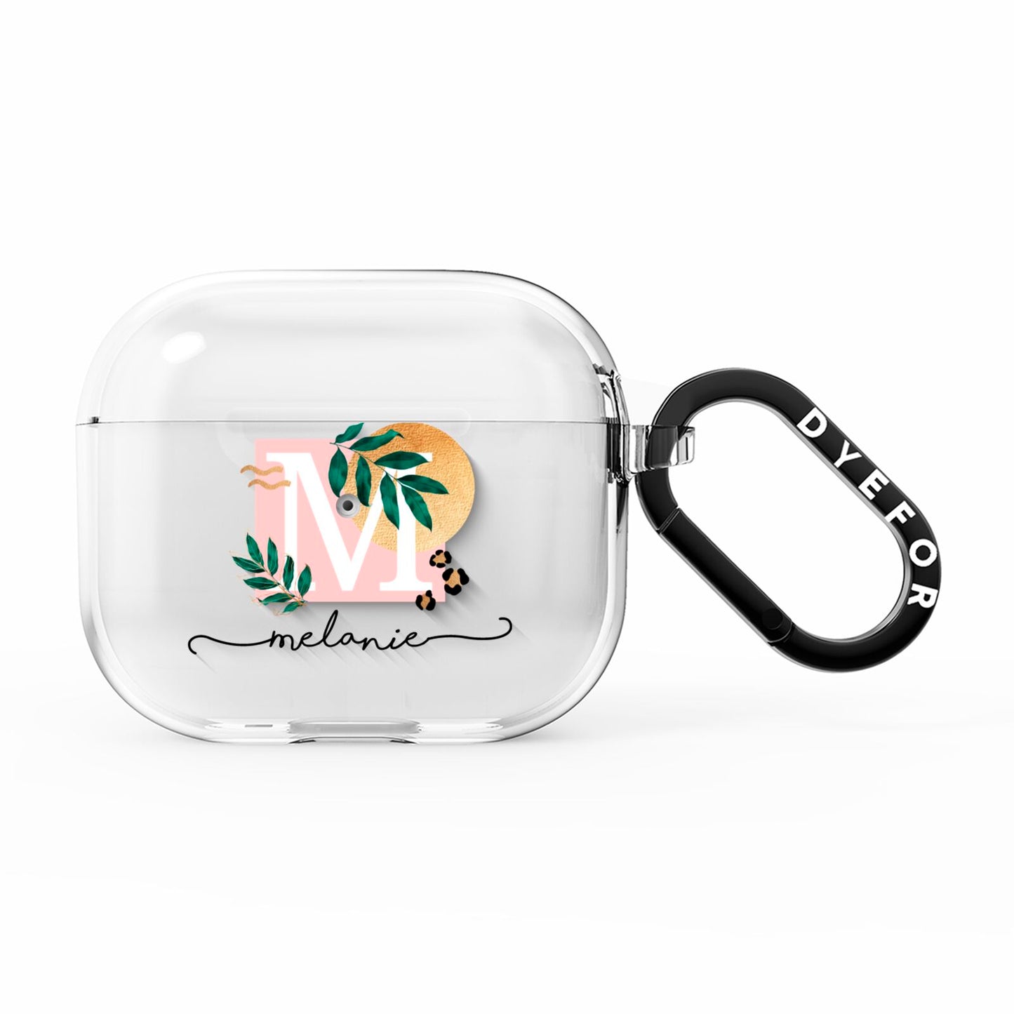 Personalised Monogram Tropical AirPods Clear Case 3rd Gen