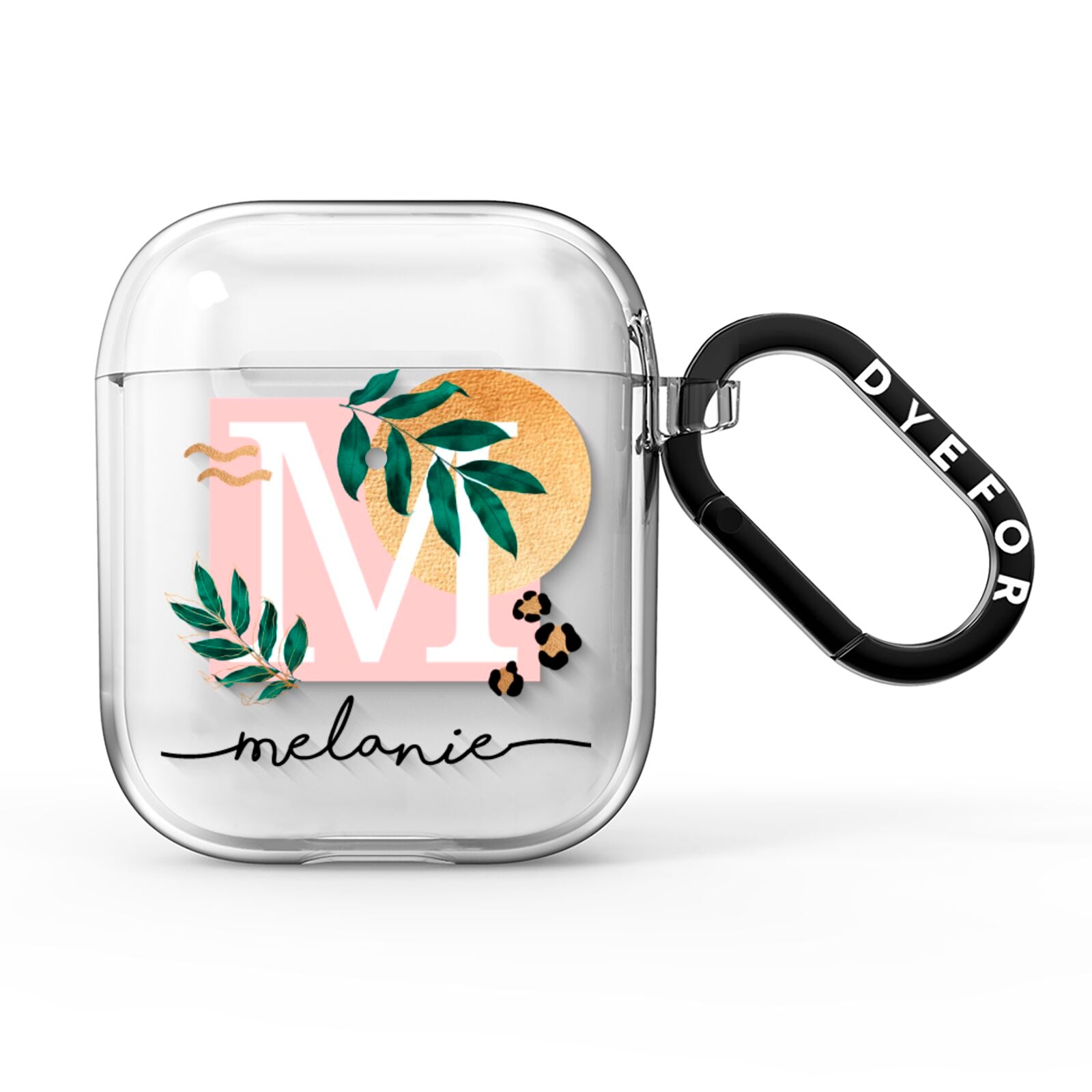 Personalised Monogram Tropical AirPods Clear Case