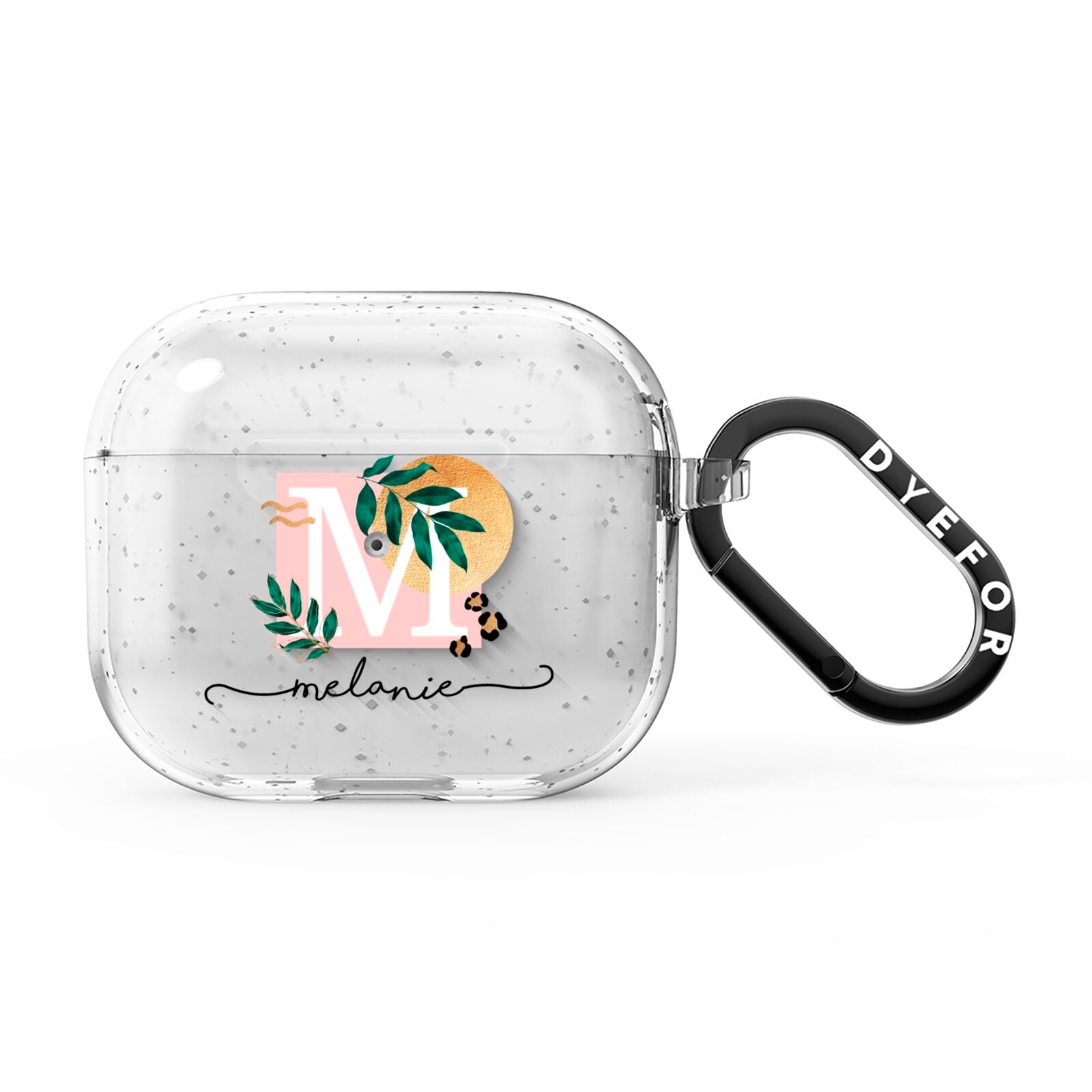 Personalised Monogram Tropical AirPods Glitter Case 3rd Gen