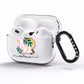 Personalised Monogram Tropical AirPods Pro Clear Case Side Image