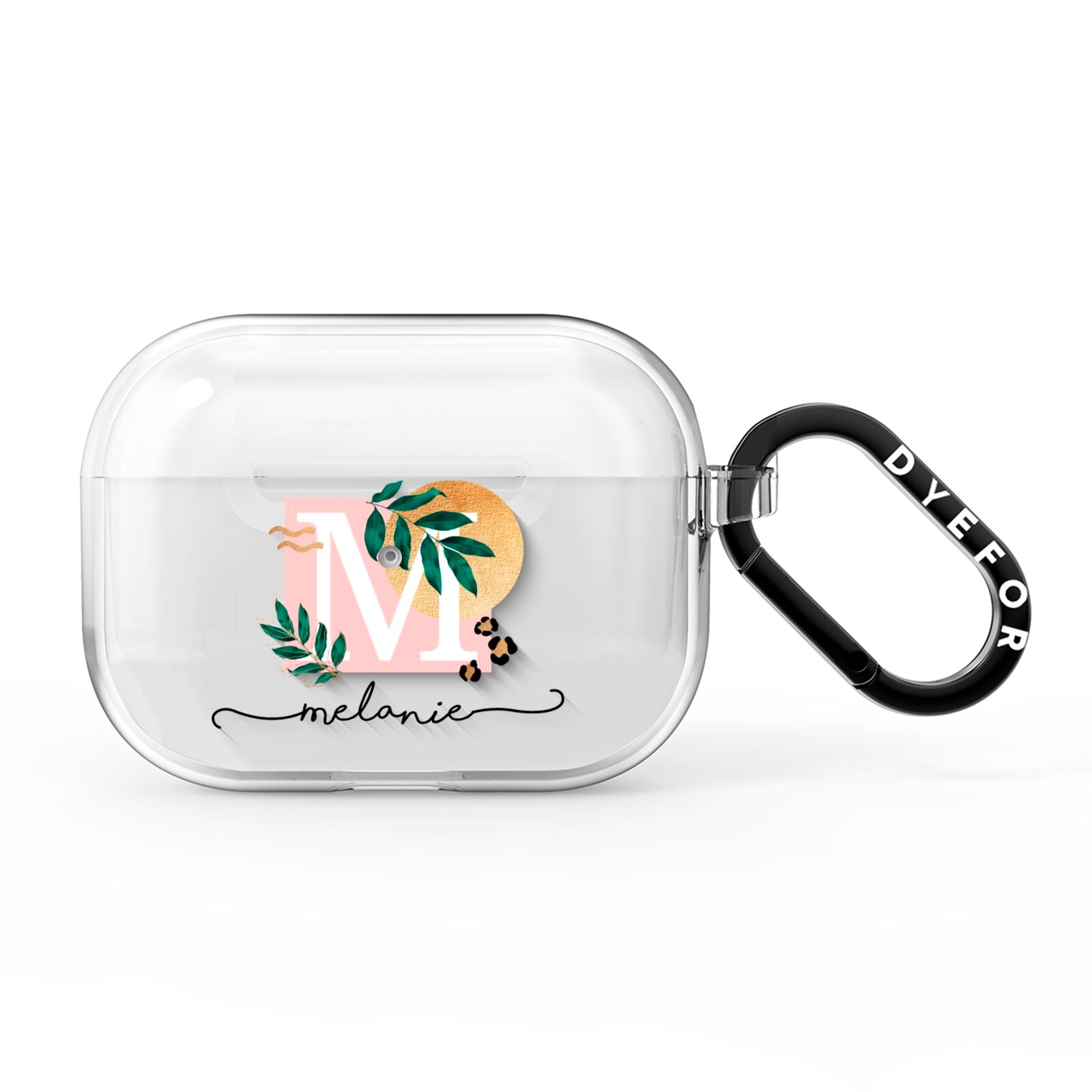 Personalised Monogram Tropical AirPods Pro Clear Case