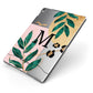 Personalised Monogram Tropical Apple iPad Case on Grey iPad Side View