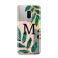 Personalised Monogram Tropical Samsung Galaxy S9 Plus Case on Silver phone