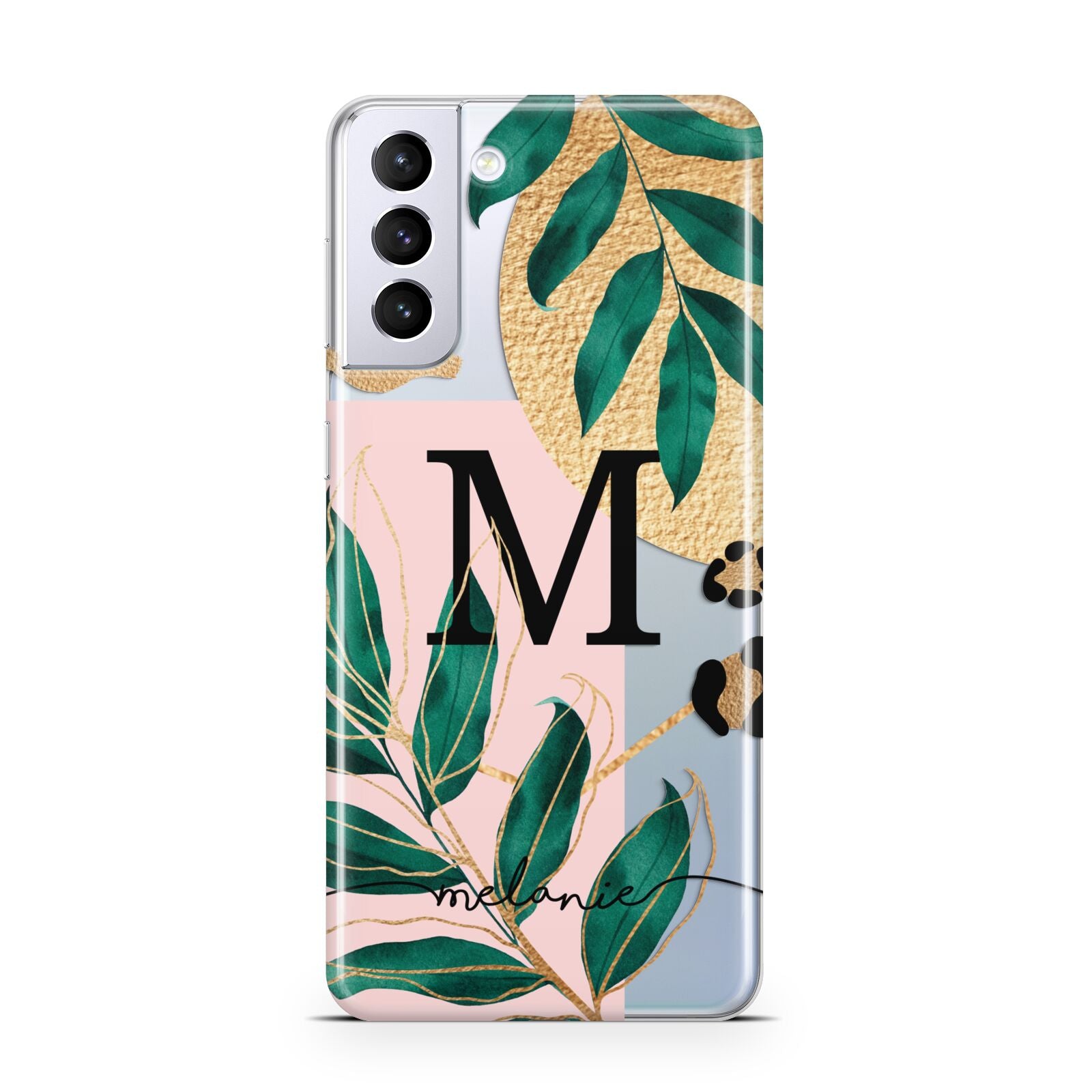 Personalised Monogram Tropical Samsung S21 Plus Phone Case