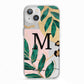Personalised Monogram Tropical iPhone 13 TPU Impact Case with White Edges