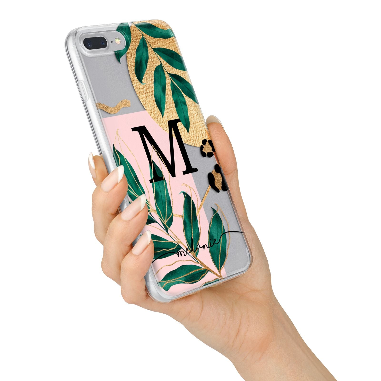 Personalised Monogram Tropical iPhone 7 Plus Bumper Case on Silver iPhone Alternative Image