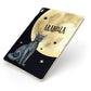 Personalised Moon Cat Halloween Apple iPad Case on Gold iPad Side View