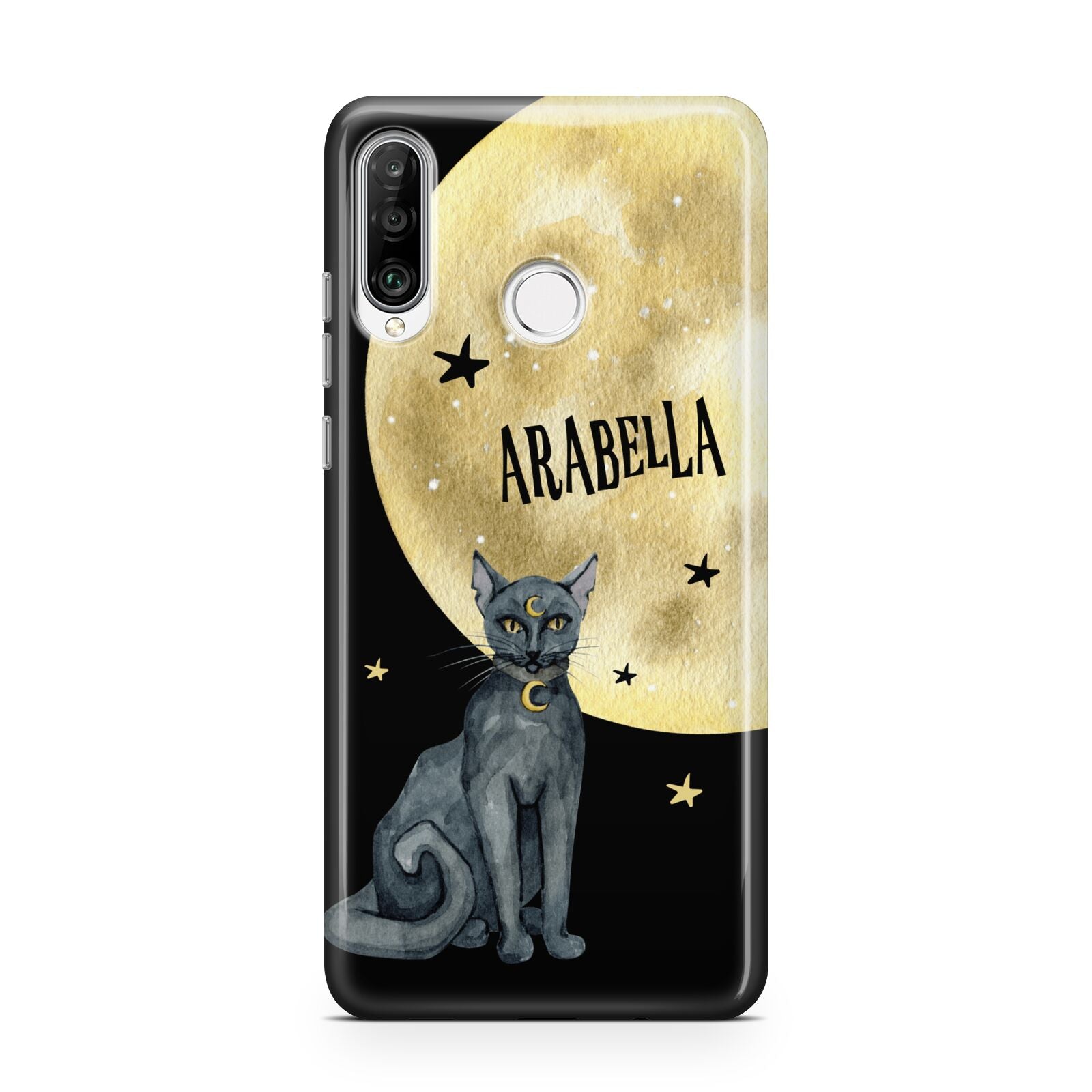 Personalised Moon Cat Halloween Huawei P30 Lite Phone Case