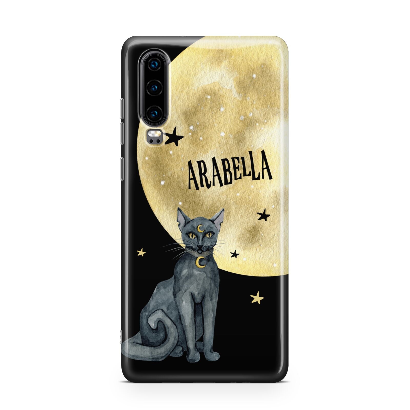 Personalised Moon Cat Halloween Huawei P30 Phone Case