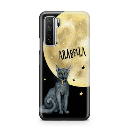 Personalised Moon Cat Halloween Huawei P40 Lite 5G Phone Case