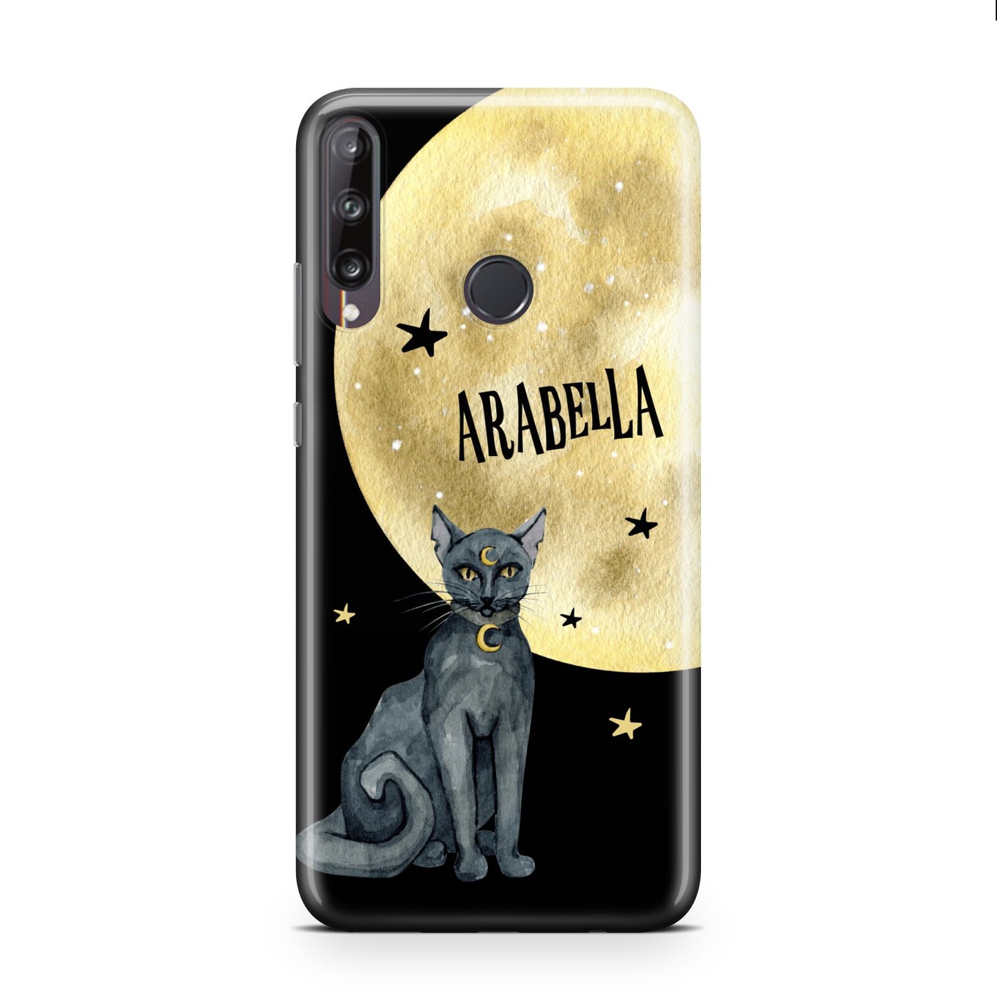 Personalised Moon Cat Halloween Huawei P40 Lite E Phone Case
