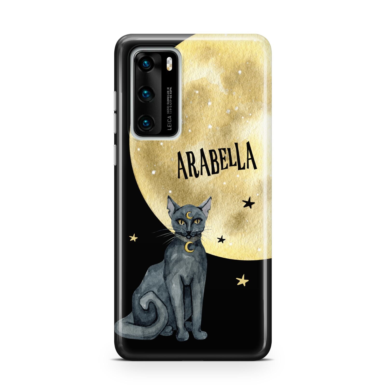 Personalised Moon Cat Halloween Huawei P40 Phone Case
