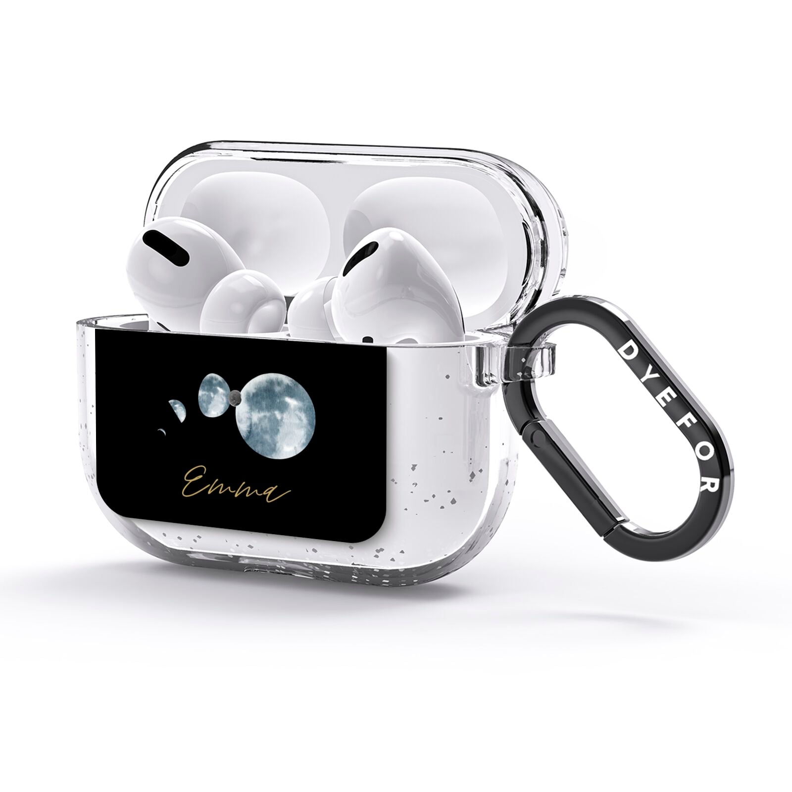 Personalised Moon Phases AirPods Glitter Case 3rd Gen Side Image