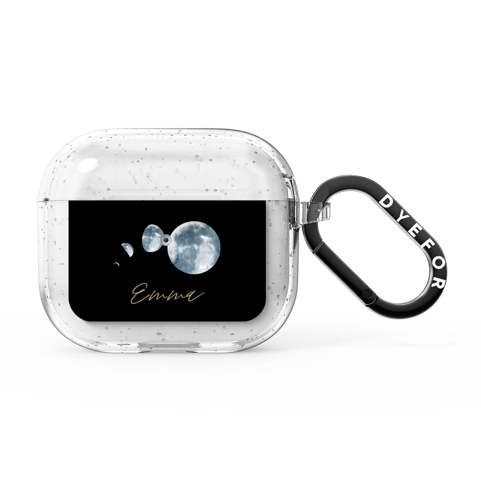 Personalised Moon Phases AirPods Glitter Case 3rd Gen