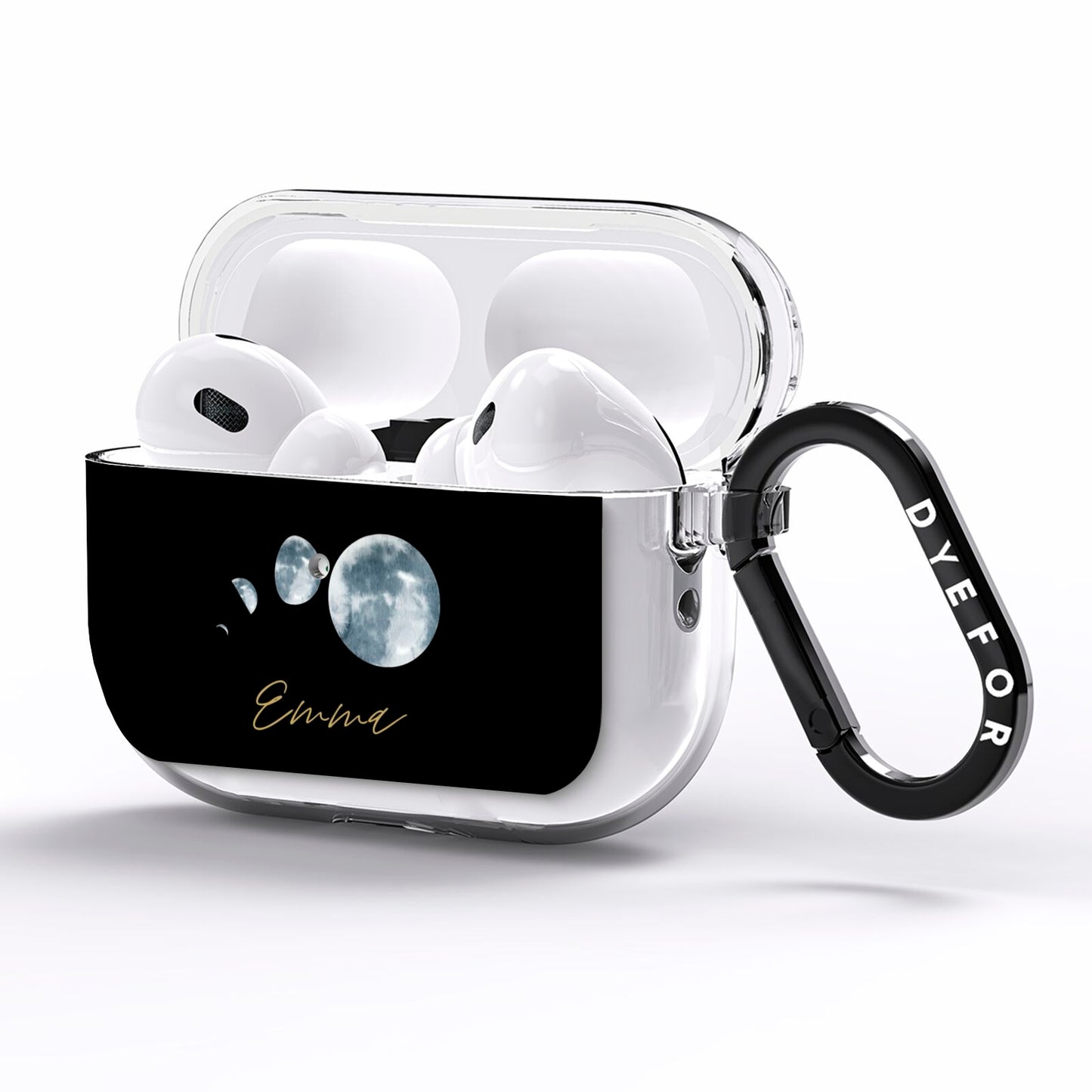 Personalised Moon Phases AirPods Pro Clear Case Side Image