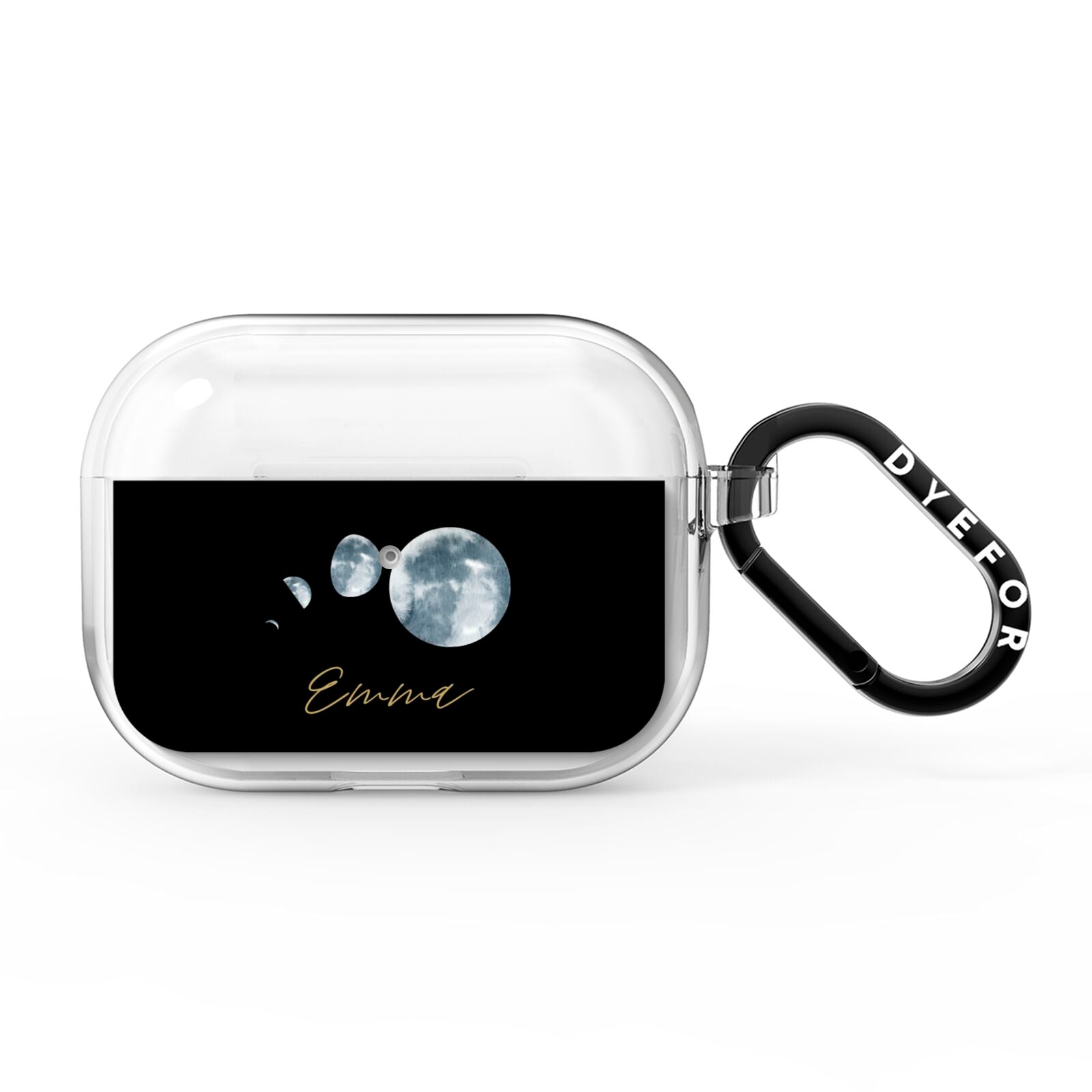 Personalised Moon Phases AirPods Pro Clear Case