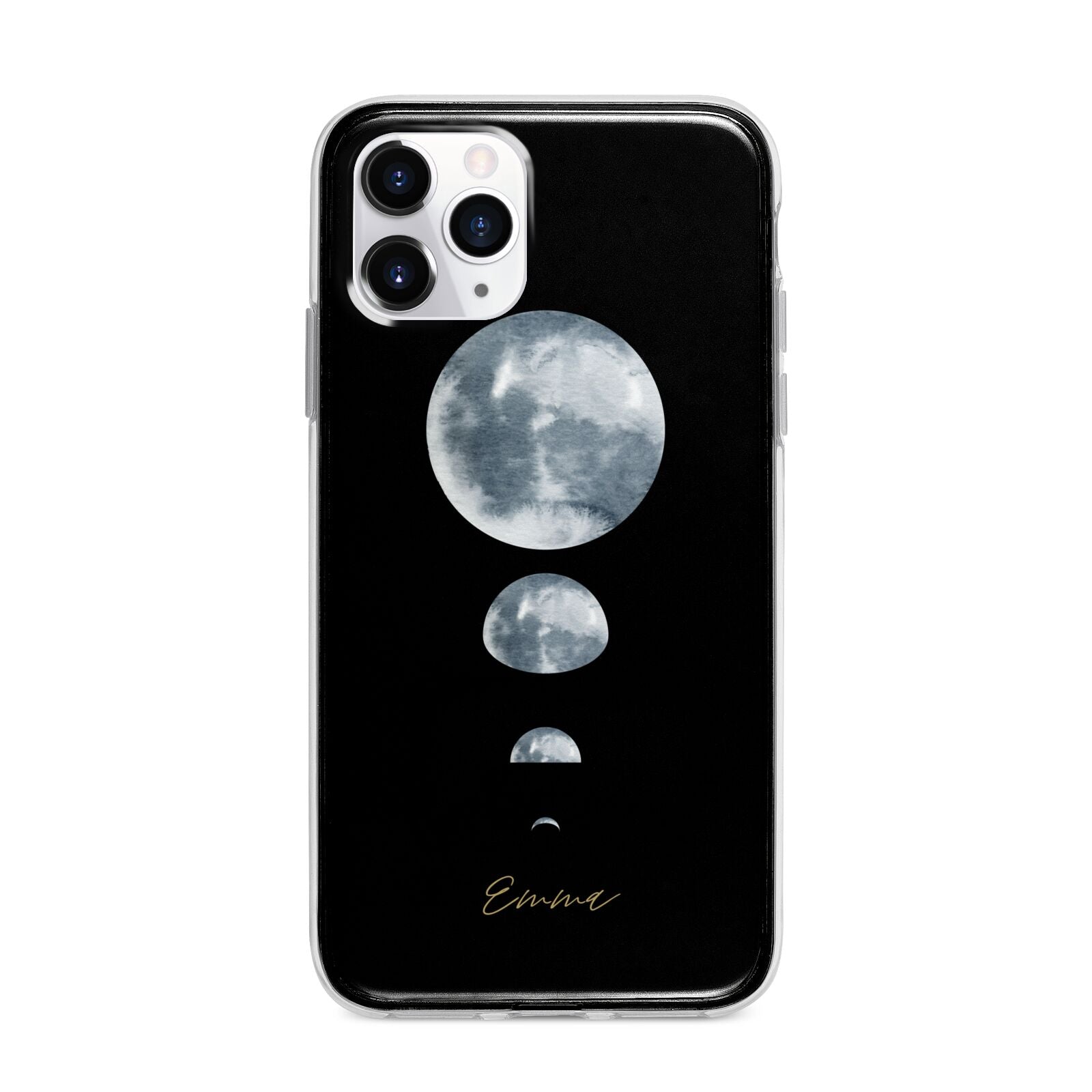 Personalised Moon Phases Apple iPhone 11 Pro Max in Silver with Bumper Case