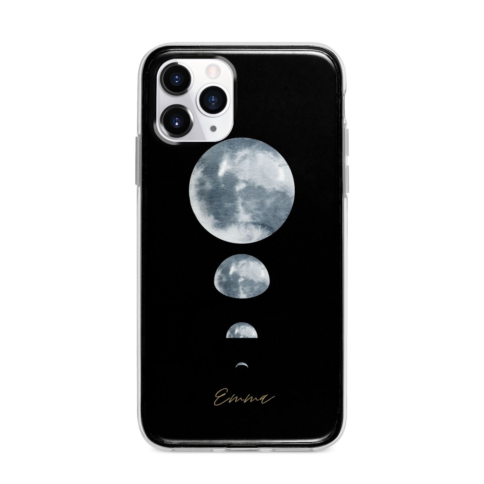 Personalised Moon Phases Apple iPhone 11 Pro in Silver with Bumper Case