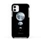 Personalised Moon Phases Apple iPhone 11 in White with Black Impact Case