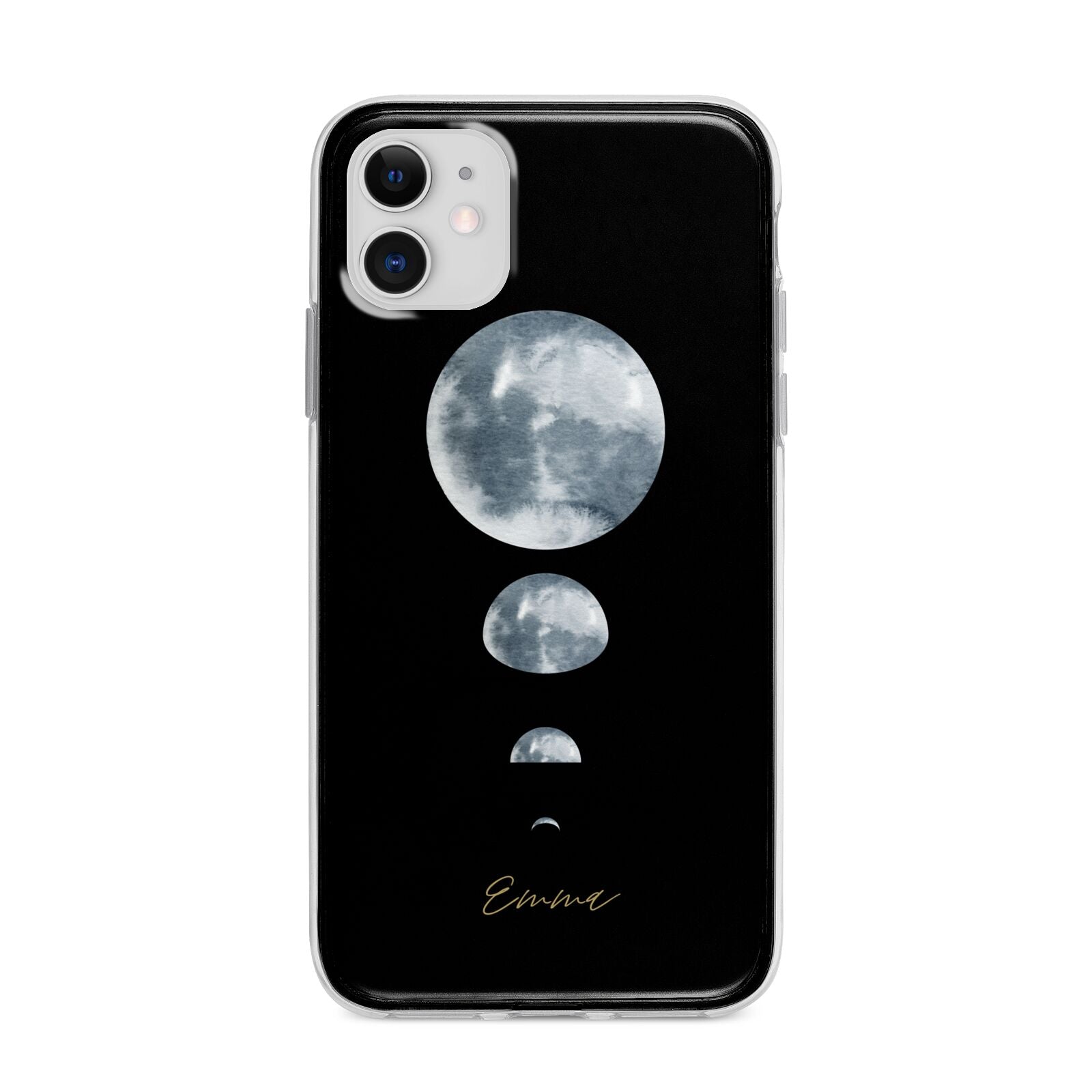 Personalised Moon Phases Apple iPhone 11 in White with Bumper Case